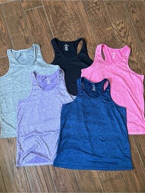 NWOT Real Essentials 5 Athletic tank bundle Racerback dry fit XL